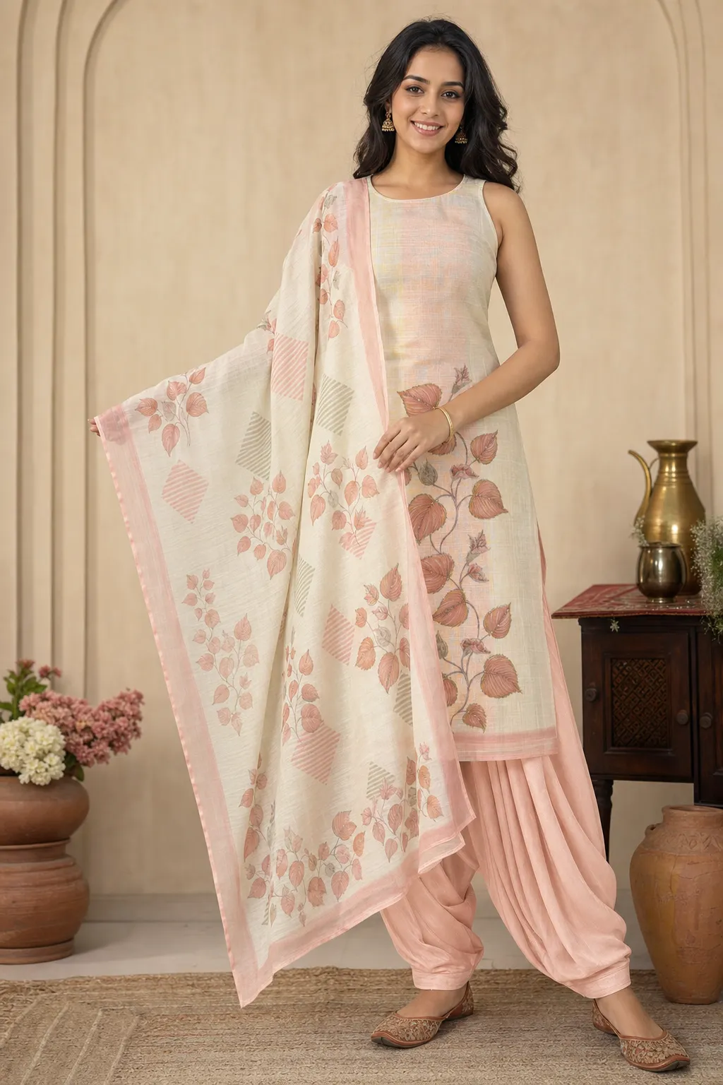 Bel Fresco — Round neck · Long kurta · Sleeveless · Patiala